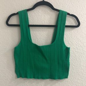H&M Ribbed Scoop Neck Crop Top